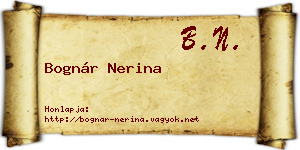 Bognár Nerina névjegykártya